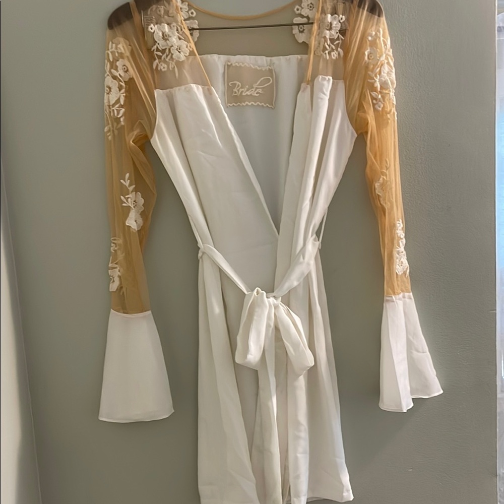 White and Gold Bridal Robe